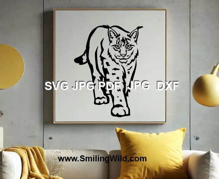 Realistic lynx wildlife SVG file – printable and cuttable digital art