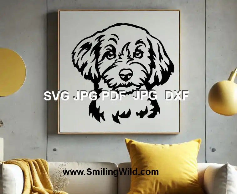 Black Maltipoo vector graphic - Perfect for Cricut, laser engraving, and crafting
