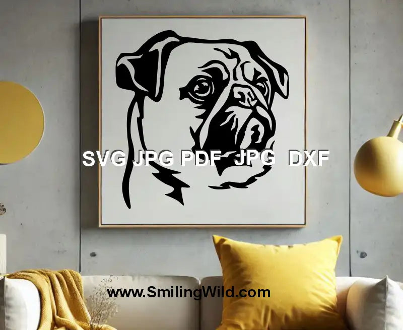 Pug Dog Clipart for Cricut and Laser Cutting Machines