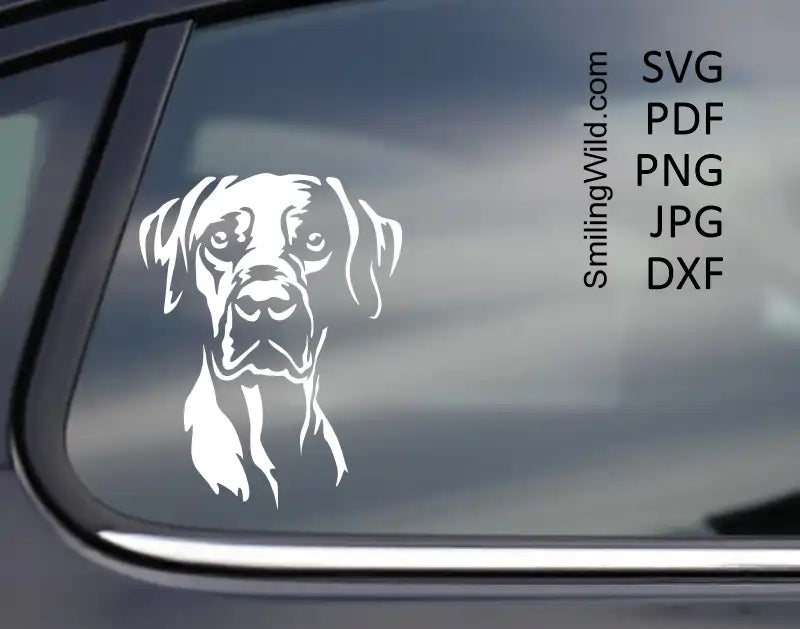 African dog white vector design – Rhodesian Ridgeback head clipart for crafting