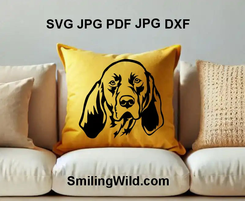 PNG file of Redbone Coonhound dog face in frontal view for engraving and vinyl craft