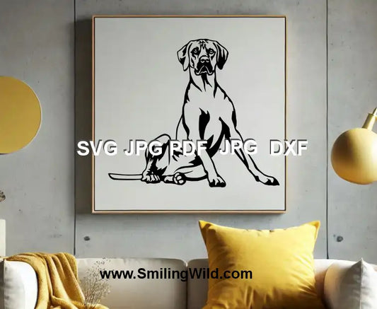 DXF cutting file of Rhodesian Ridgeback for Silhouette, Glowforge, and xTool