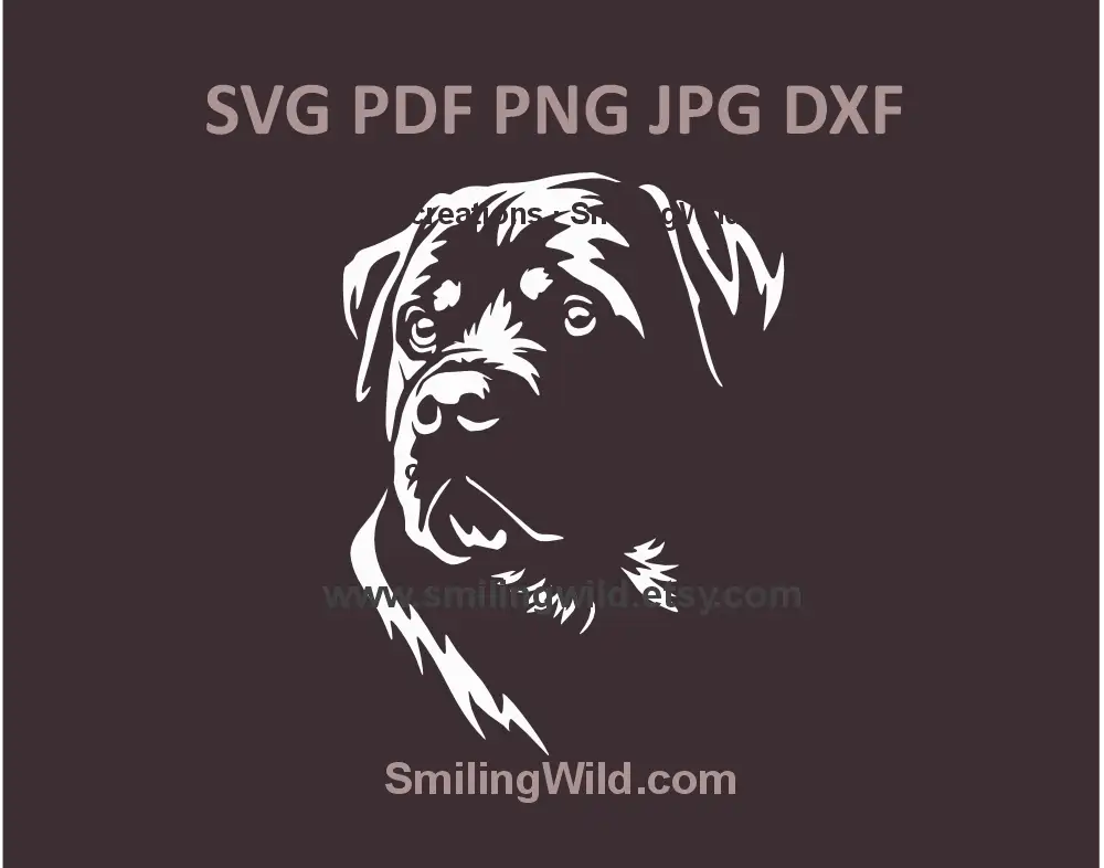 Rottweiler dog SVG, PNG, DXF vector clipart for Cricut and laser engraving