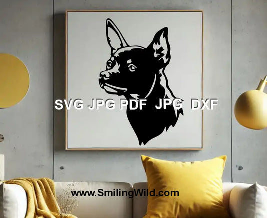 DXF outline of small terrier breed face for Glowforge or Silhouette