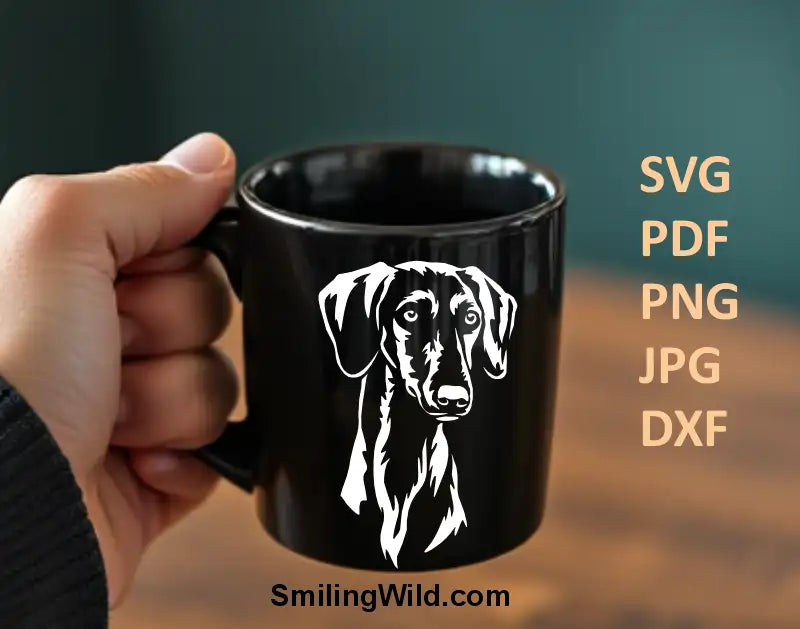 Elegant sighthound Saluki dog PNG and dxf design for dark vinyl decal projects