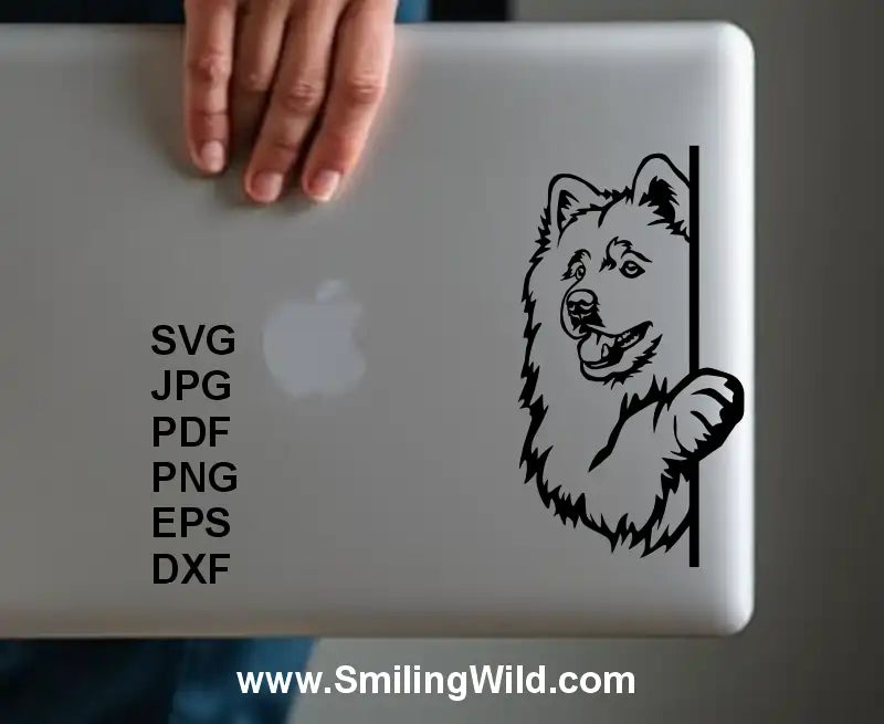 samoyed dog svg clipart laptop sticker design