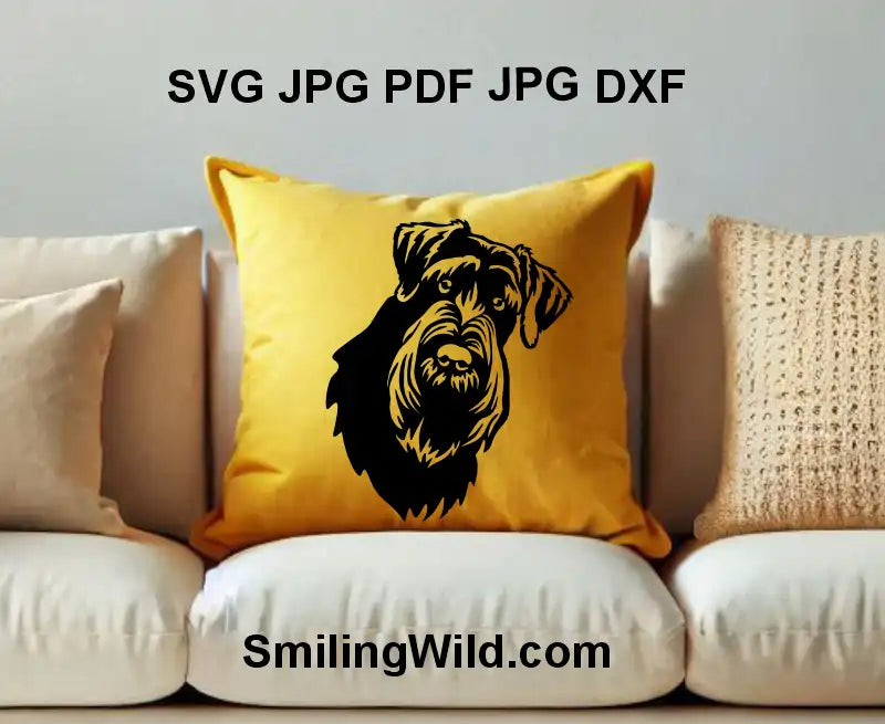 Giant Schnauzer dog head – DXF digital file for vinyl crafts , cutting and engraving