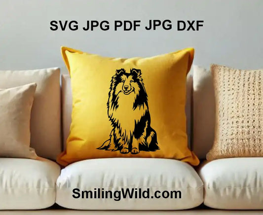 Realistic Sheltie svg and PNG clipart for engraving and cutting machines
