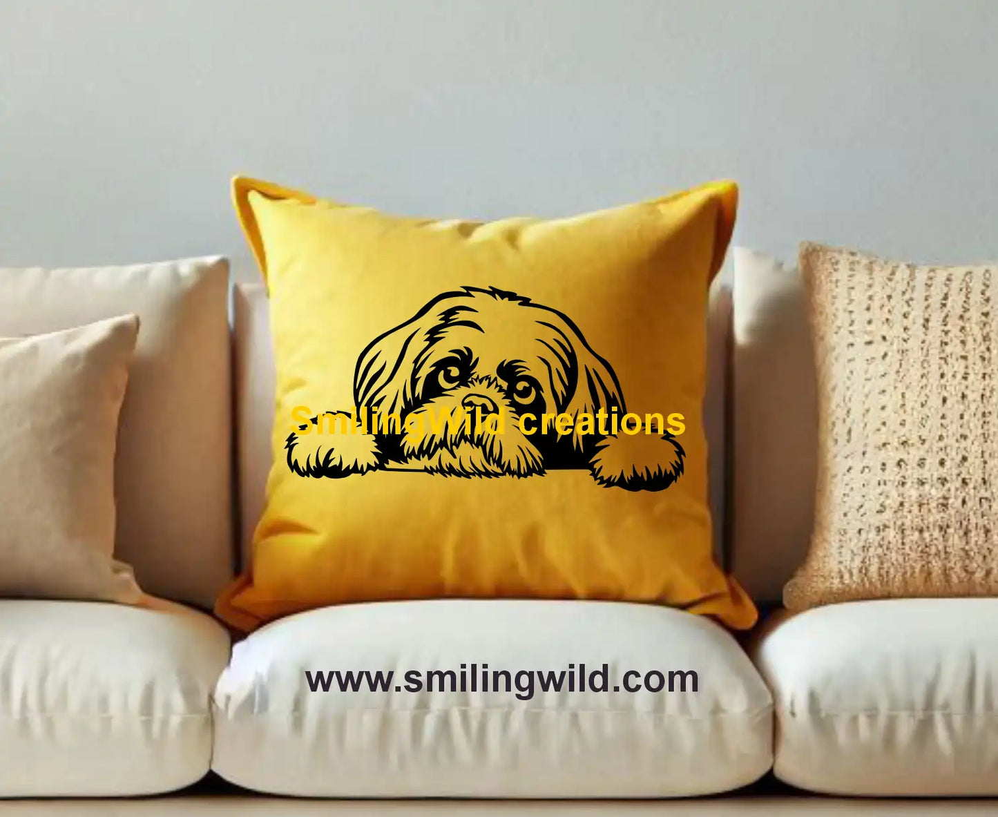 High-quality Shih Tzu dog portrait vector for laser engraving and Cricut crafts