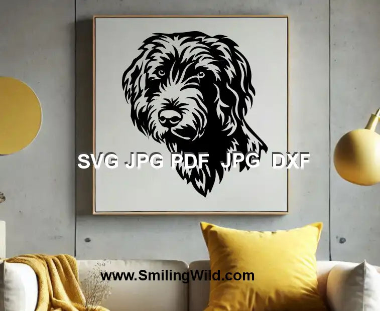 leek Pudelpointer dog PNG vector file for Cricut, laser cutting, and pet décor