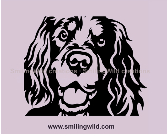smiling gordon setter face in a graphic design illustration