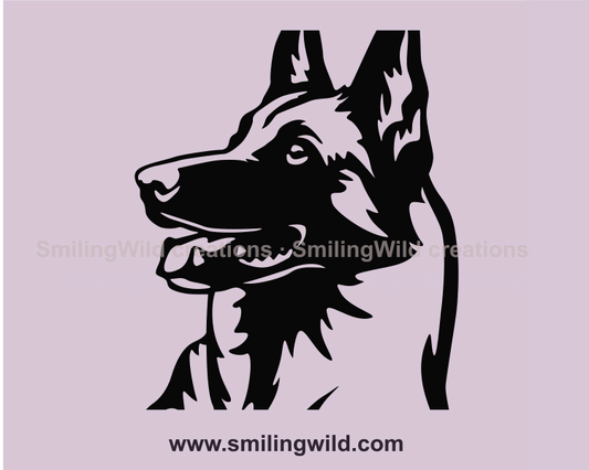 smiling malinois face made in vector art for digital use