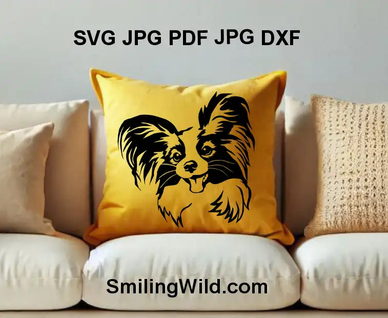 Toy breed Papillon vector – Digital file for engraving, laser cutting & crafts