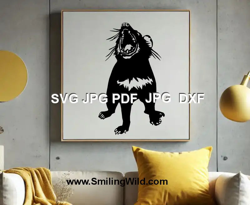 PNG wall decal design of Tasmanian Devil – nature png and dxf vector clipart