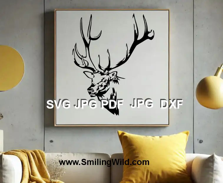 Wapiti head SVG design for Cricut laser engraving and DIY crafts