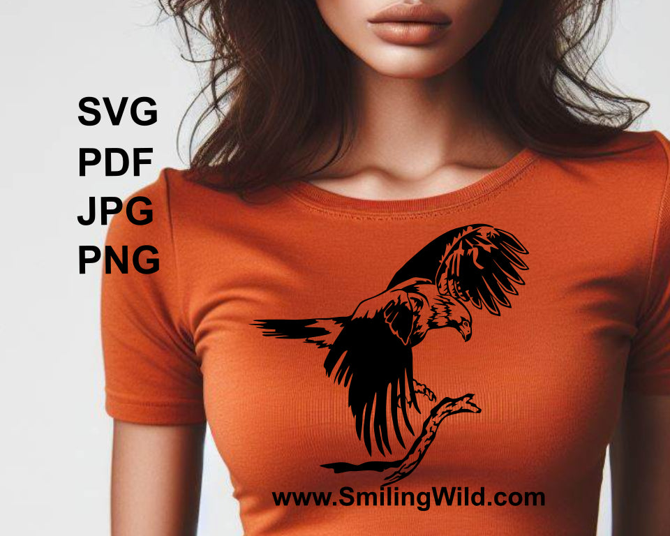 wedge tailed eagle clip art image applied on t shirt
