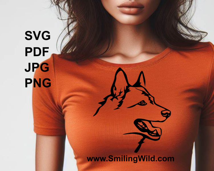 laika dog vector application printed on a womans clothing
