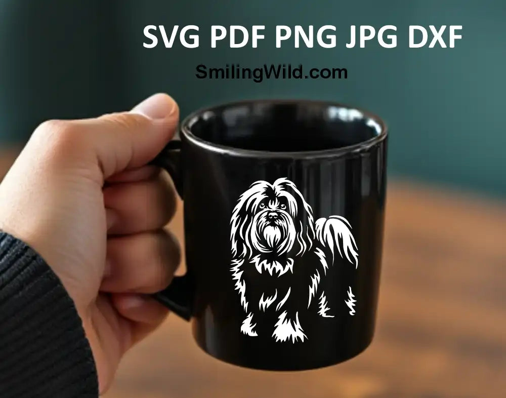 Havanese dog DXF file – Instant download vector for engraving and laser cutting