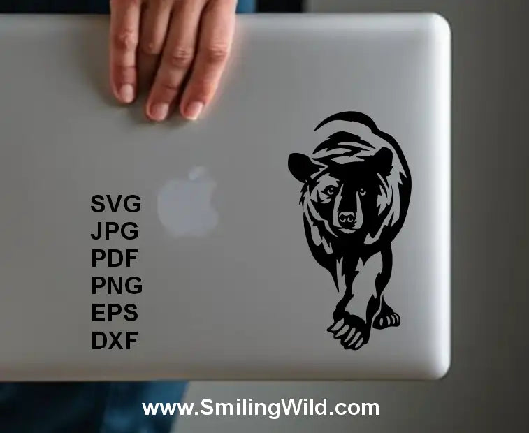 Wildlife forest bear walking clipart – SVG, PNG, DXF digital download bundle for crafting and décor