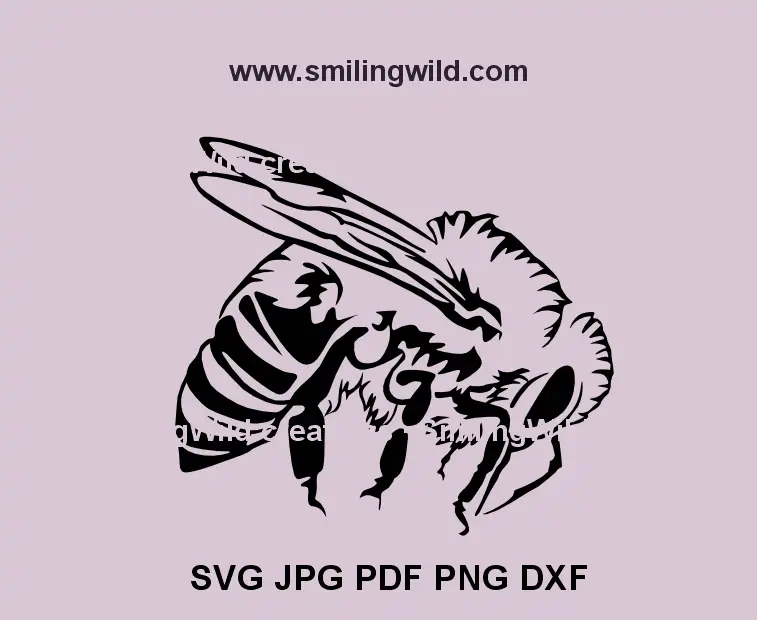 Wildlife Bee Vector Clipart for DIY Projects and Laser Engraving