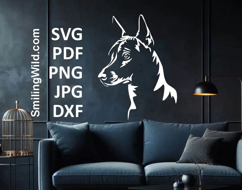 Xoloitzcuintle svg, png, dxf black and white graphic for Glowforge, Cricut and laser cutting