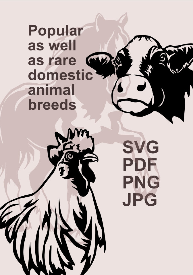 domestic animal black svg files