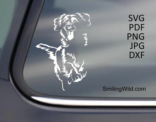 Toller Dog SVG Vector Art  - White File for Cutting