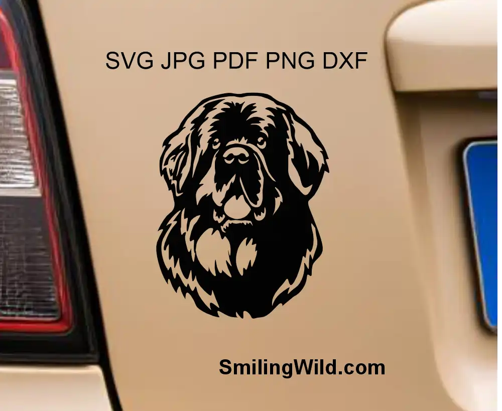 Newfoundland SVG Cut FIle Portrait - Dog Vector CNC & Laser File