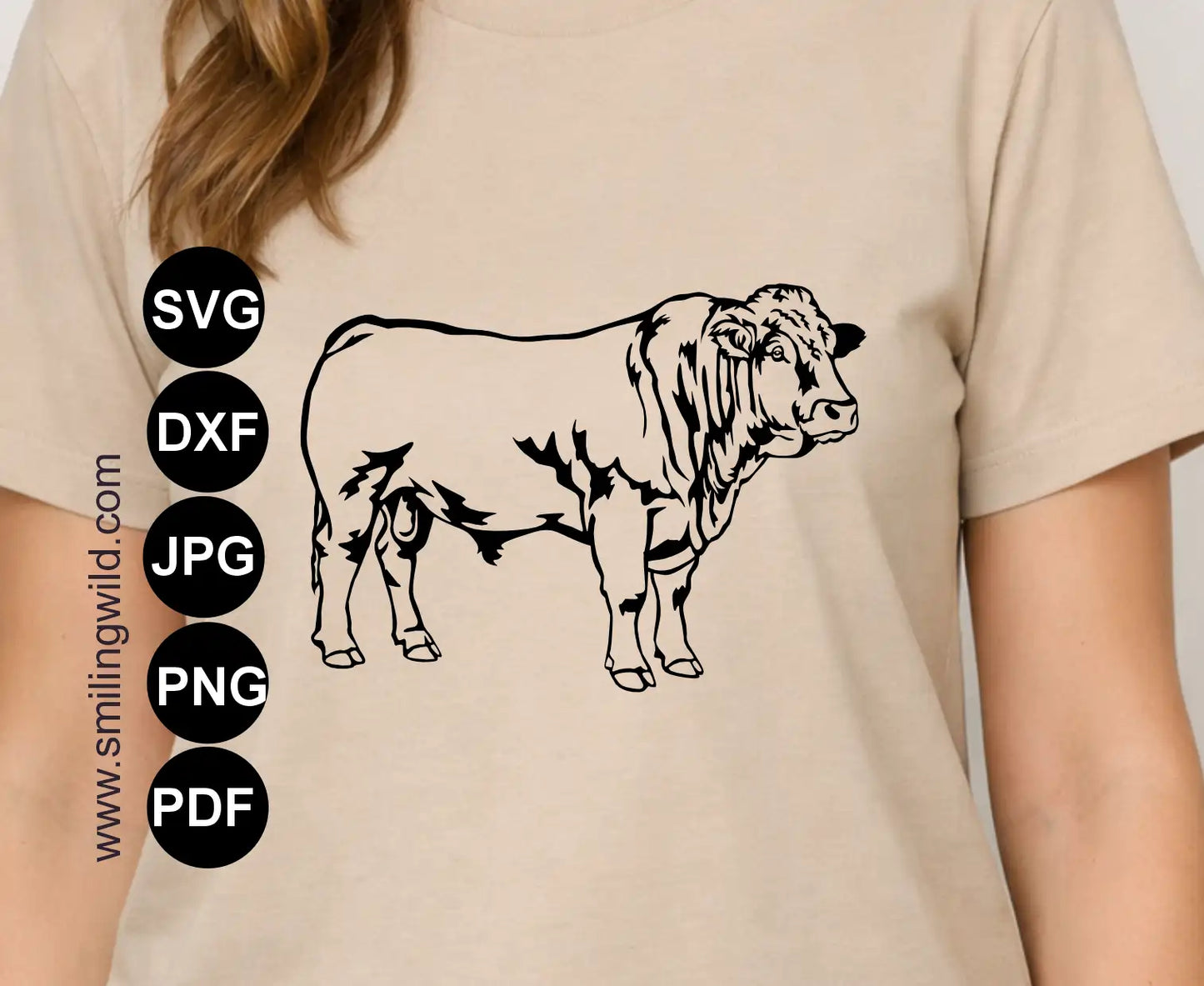 Limousin SVG Clipart - Beef Bull Vector Art Cutting File