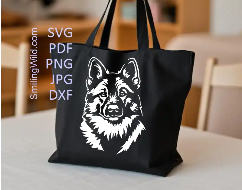  Jämthund SVG and dxf clipart face image Optimized for cutting machines including Cricut, Silhouette, laser engraving, and vinyl cutting. the prieveiw image shows that the product has Transparent background files included.