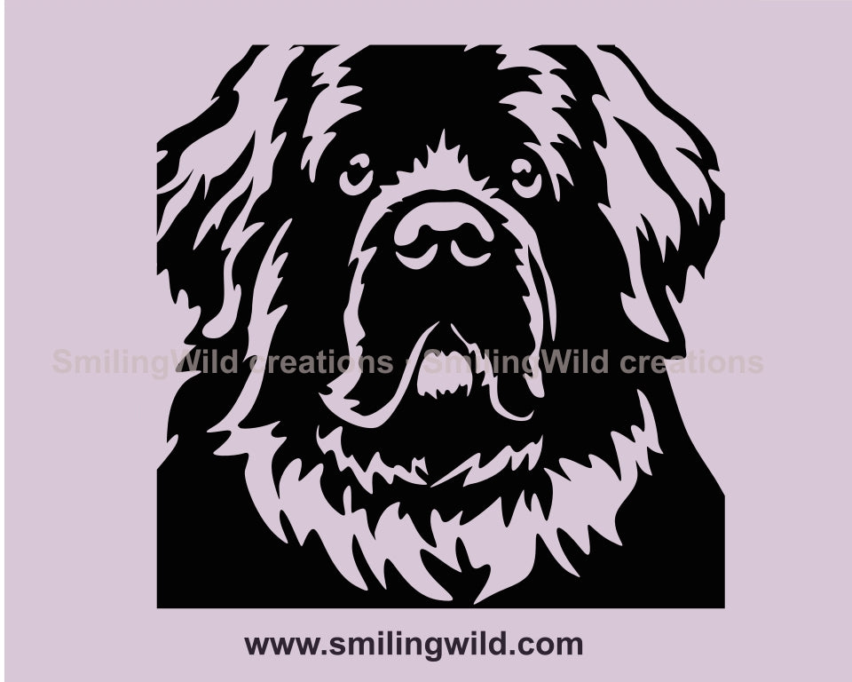 Peeking Newfoundland svg face portrait vector clip art portrait, dog svg