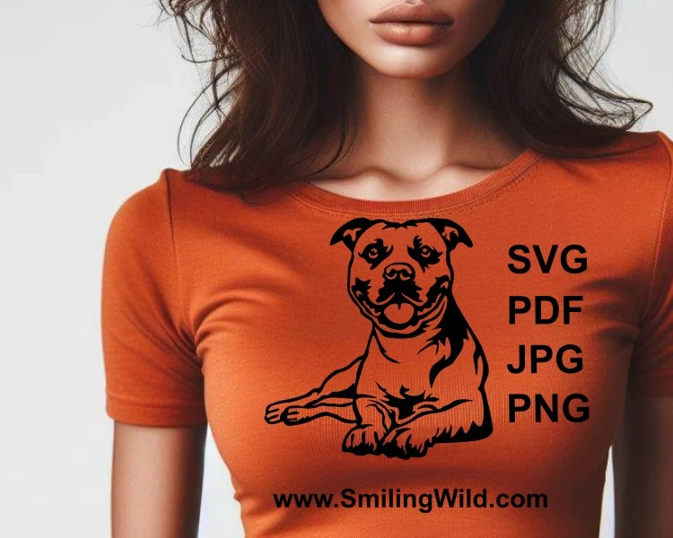 American Staffordshire terrier printed on t shirt