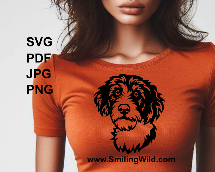 Aussiedoodle SVG ClipArt Illustration