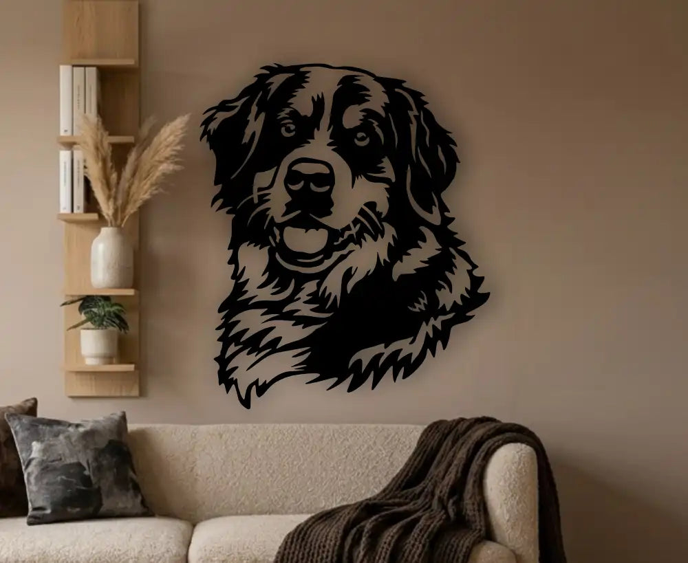 Detailed bernese mountain dog drawing png for cnc and professional digital design