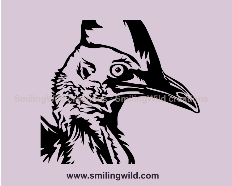 cassowary vector cuttable face illustration