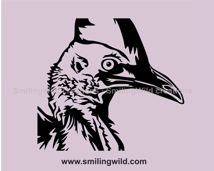 cassowary vector cuttable face illustration