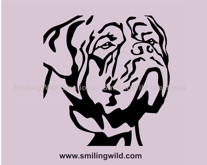 Dogue de Bordeaux clip art face in close up frame