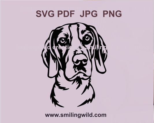 High-quality SVG and PNG digital design of a Dunker, a Norwegian hound, perfect for Cricut, glowforge, laser cut projects and personalized crafts