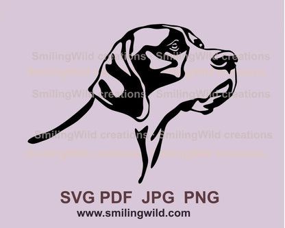 English pointer svg clip art portrait, gun dog vector graphic file ...