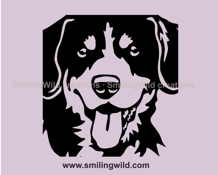 Entlebucher dog clip art close up frame