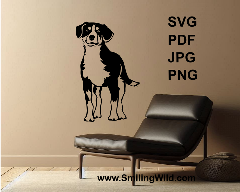 Entlebucher mountain dog cuttable design processed as wall art sticker