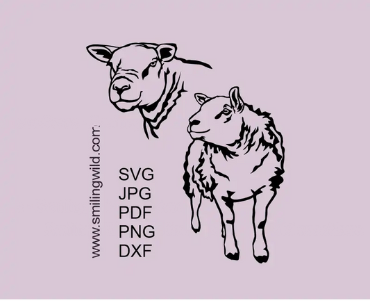 Texel ram SVG PNG DXF sheep vector clipart for Cricut, Silhouette, and laser cutting projects
