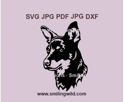 Lancashire Heeler face SVG, png, dxf clipart – perfect vector graphic for Cricut, laser cutting, and engraving projects.