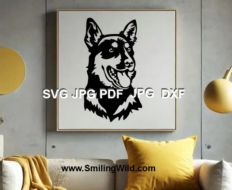 Lapsk Vallhund digital download for Cricut, laser cutting, and engraving projects. Available in SVG, PNG, and DXF formats, ideal for custom dog portraits