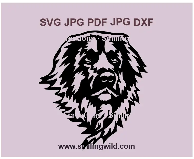 Leonberger dog SVG face clipart for Cricut and laser cutting projects