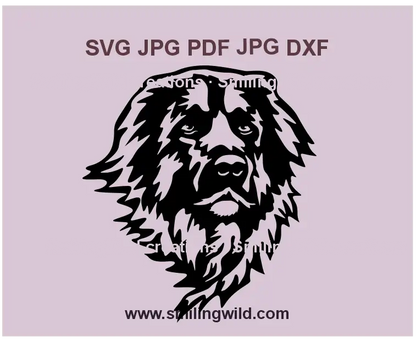 Leonberger dog SVG face clipart for Cricut and laser cutting projects