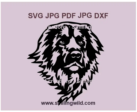 Leonberger dog SVG face clipart for Cricut and laser cutting projects