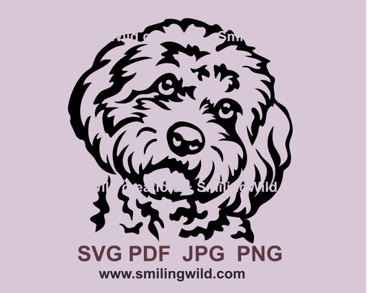 Goldendoodle SVG, schneidbares ClipArt-Porträt