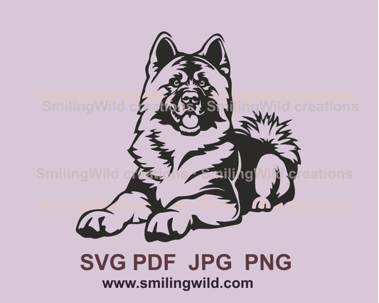 American akita svg dog vector graphic clip art, American akita digital vector graphic file