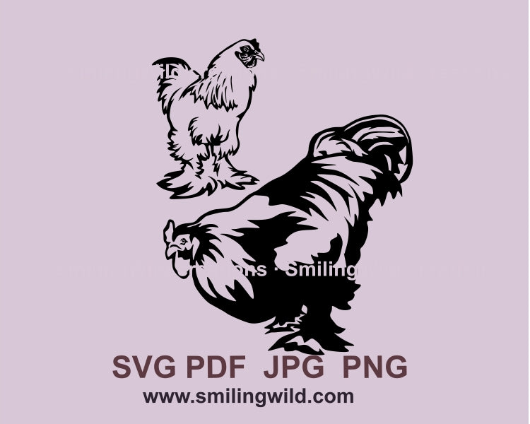 Brahma Huhn SVG Clip Art schneidbares Vektor Grafikdesign